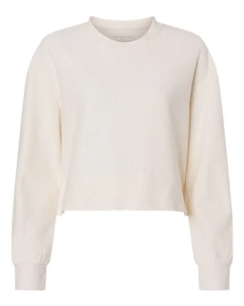 BOXERCRAFT Women's Ribbed Knit Cropped Boxy Crew Shirt view 2