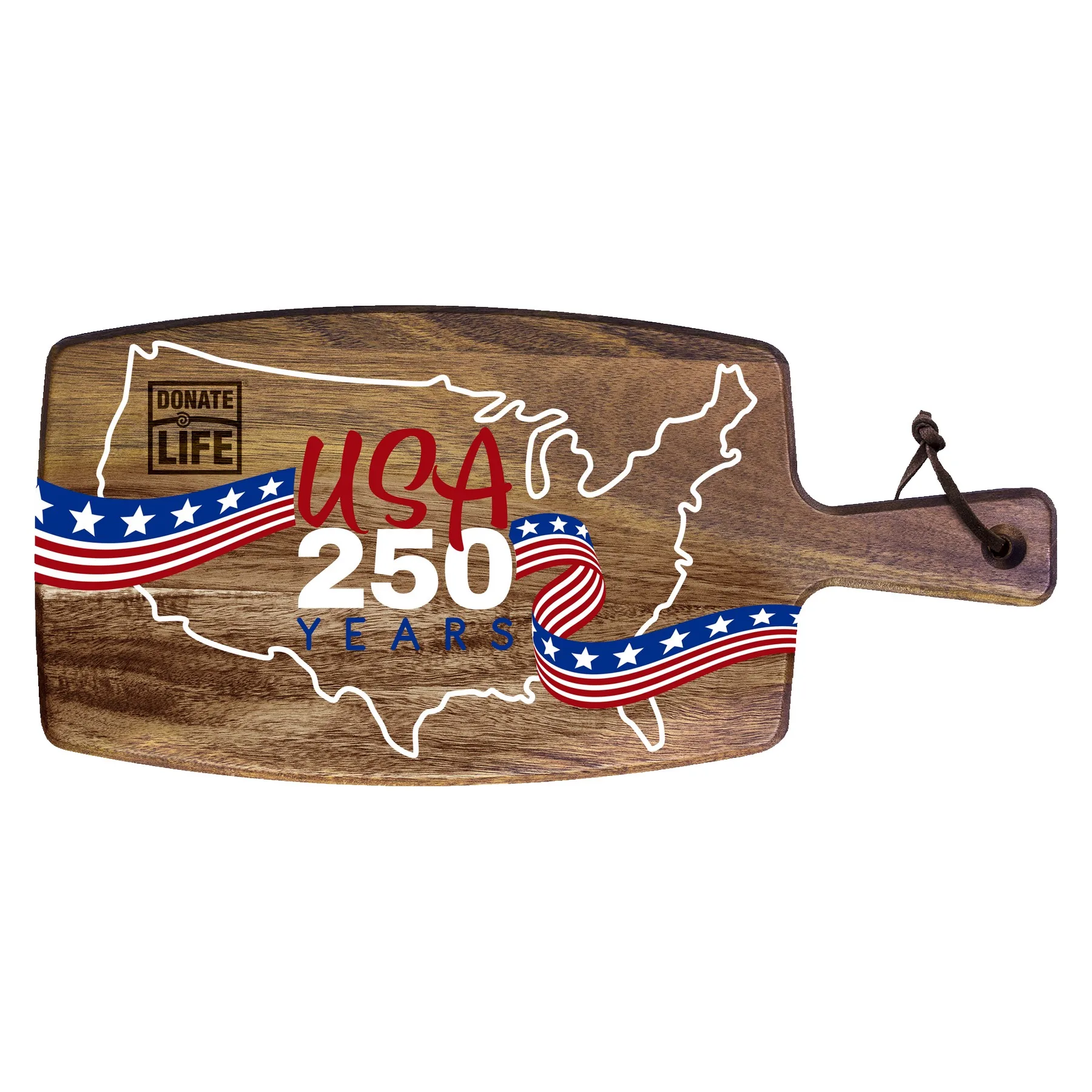 Limited Edition USA 250 Years Rock & Branch® Acacia Paddle Cutting Board UV