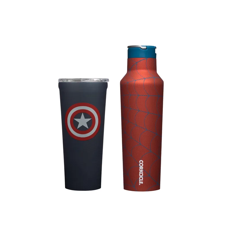 Corkcicle® Marvel 20Oz Sport Canteen & 24Oz Tumbler - Spiderman/Captain America