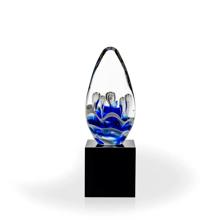 Halsted Art Glass Award - Black Cube view 2