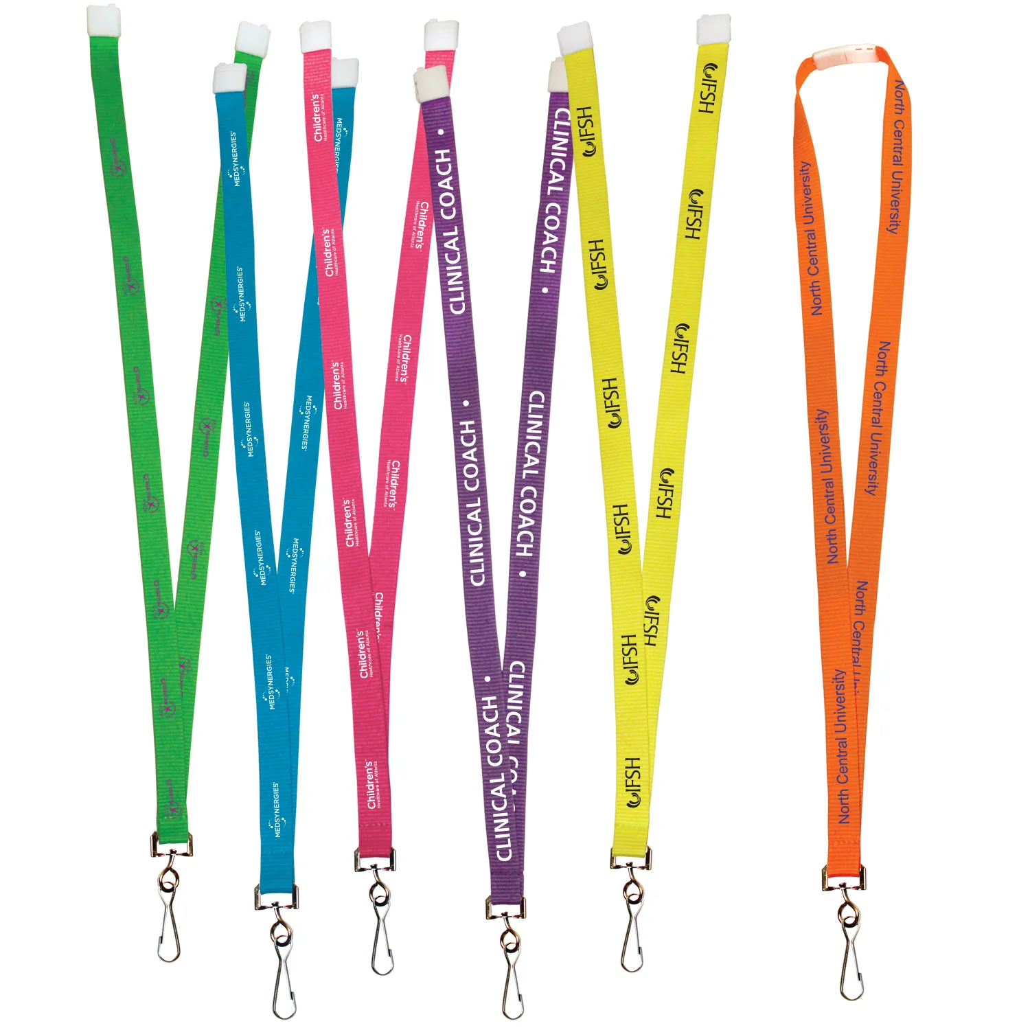3/8" - 1" Neon MicroWeave Silk Screen Lanyards