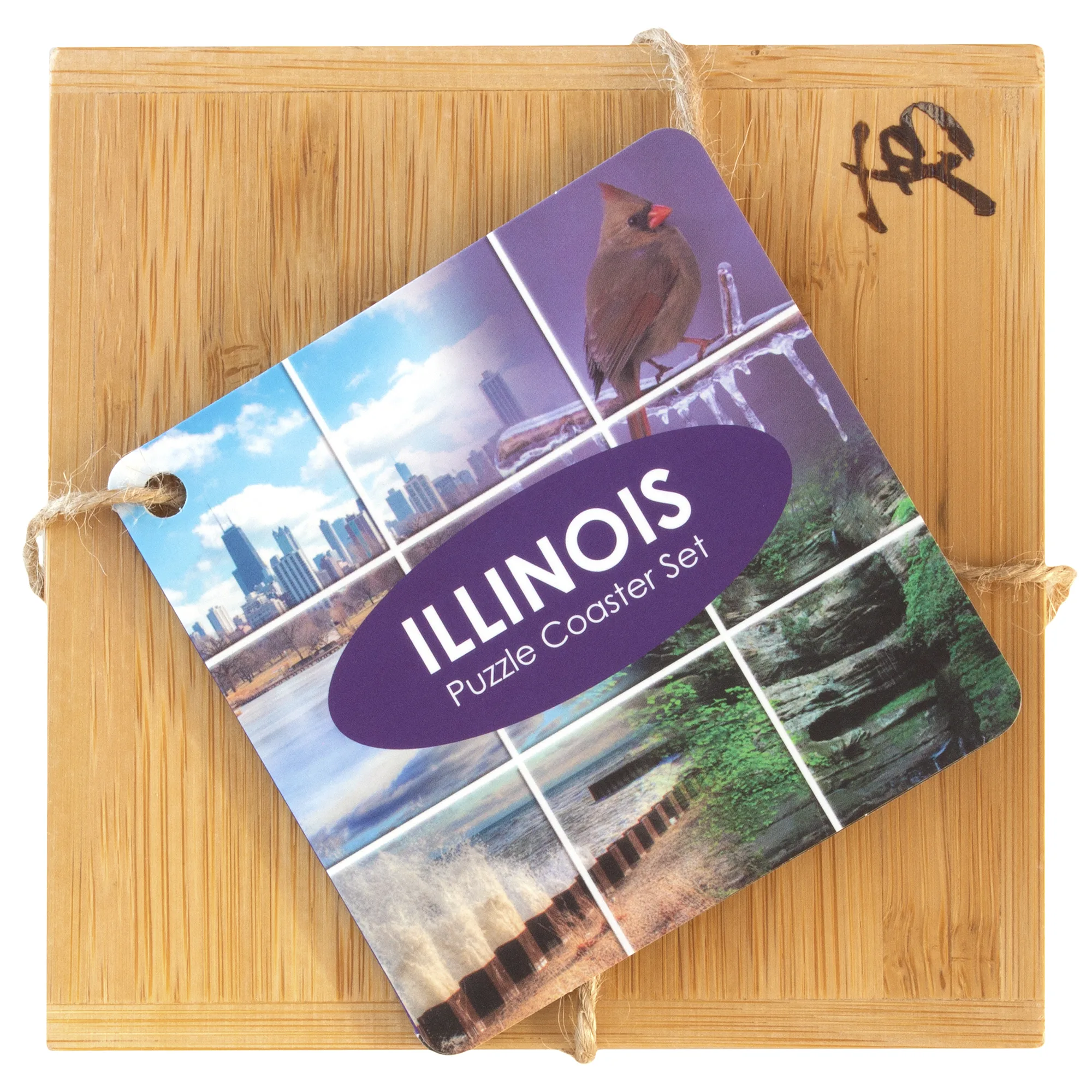 Illinois Puzzle Coaster Set view 5