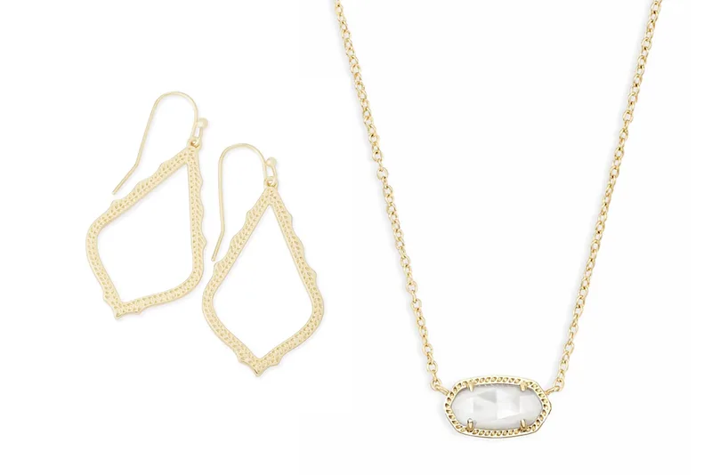 Kendra Scott Elisa Gold Ivory Mop Sophia 2 Pc Set