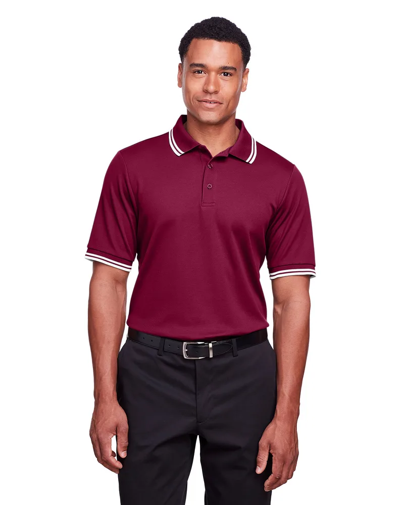 Devon and Jones CrownLux Performance® Men's Plaited Tipped Polo view 2