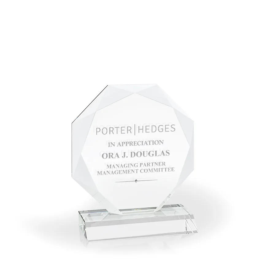 Majestic Octagon Diamond Crystal Award, Medium