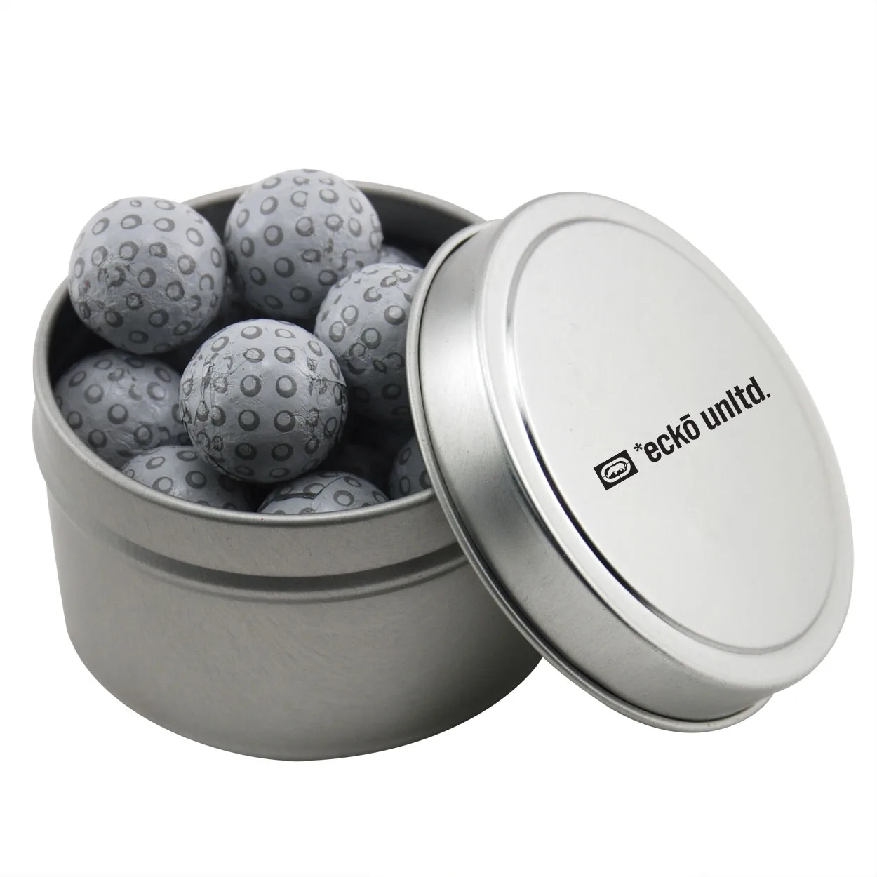Round Tin w/Chocolate Golf Balls