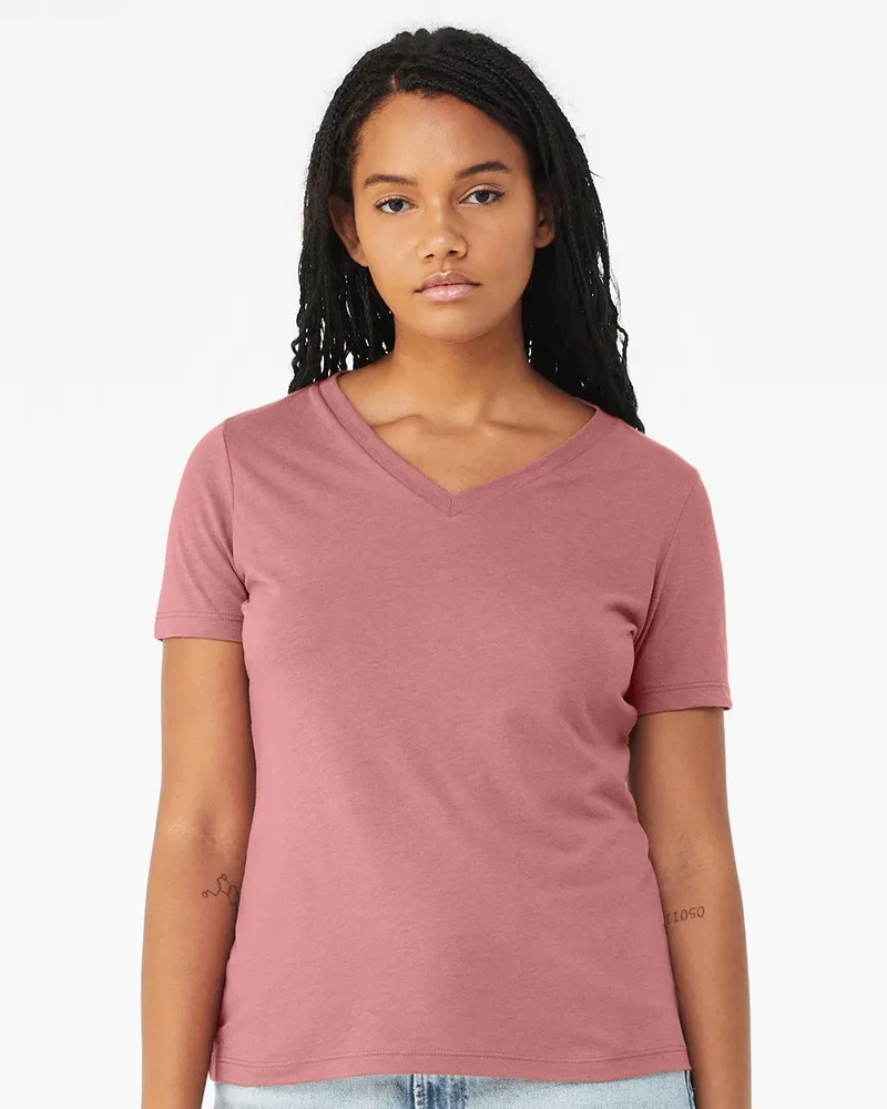 Bella+Canvas® Women's Relaxed Triblend Short Sleeve V-Neck T-Shirt view 2