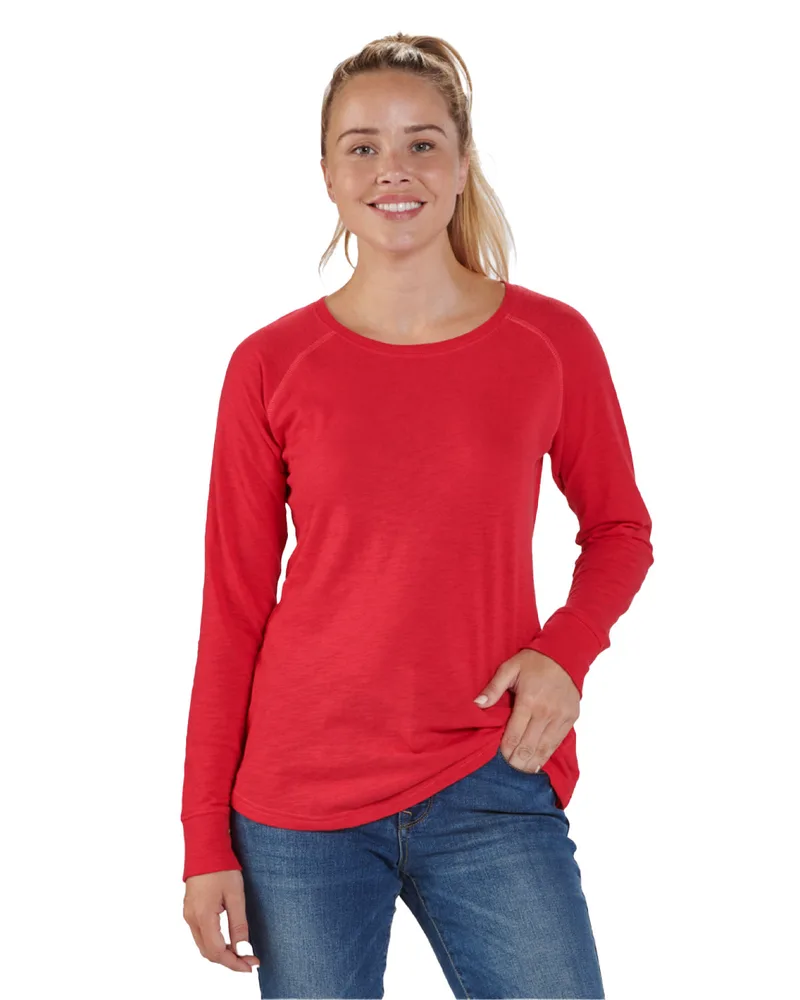 BOXERCRAFT Ladies' Payton Preppy Patch Long-Sleeve T-Shirt view 5