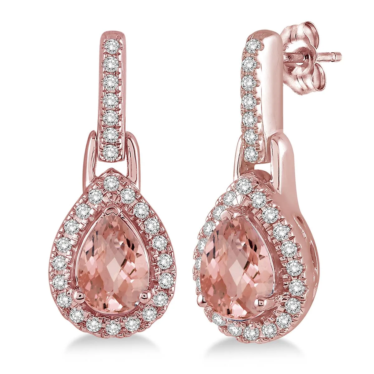 Jilco Inc Pear Shaped Morganite Earrings