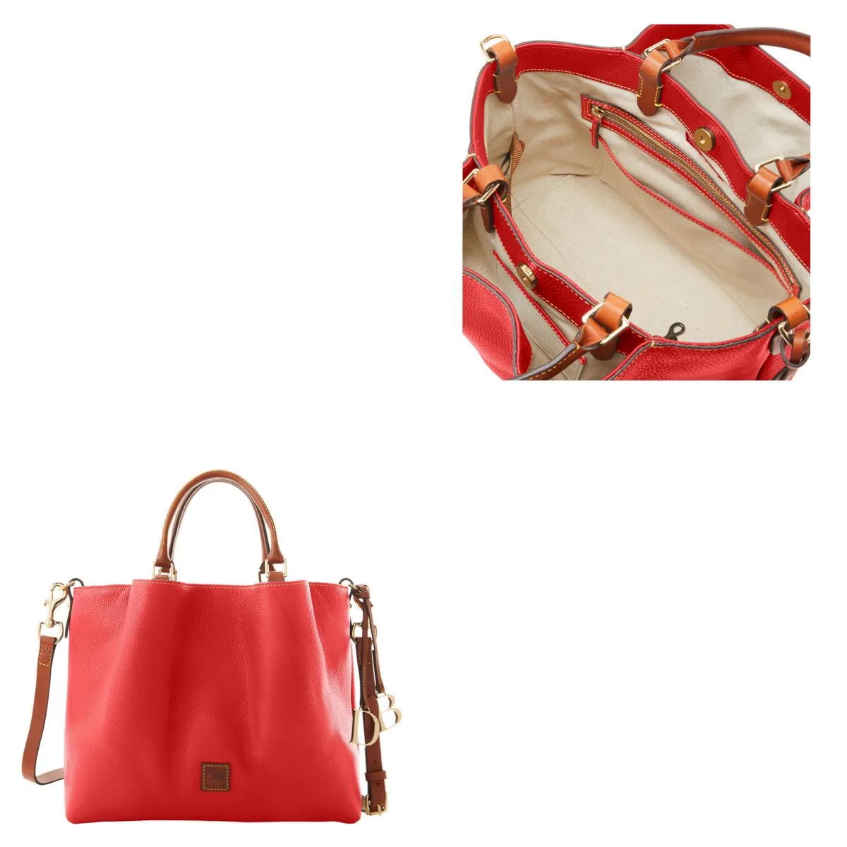 Dooney & Bourke Red Pebble Grain Large Barlow