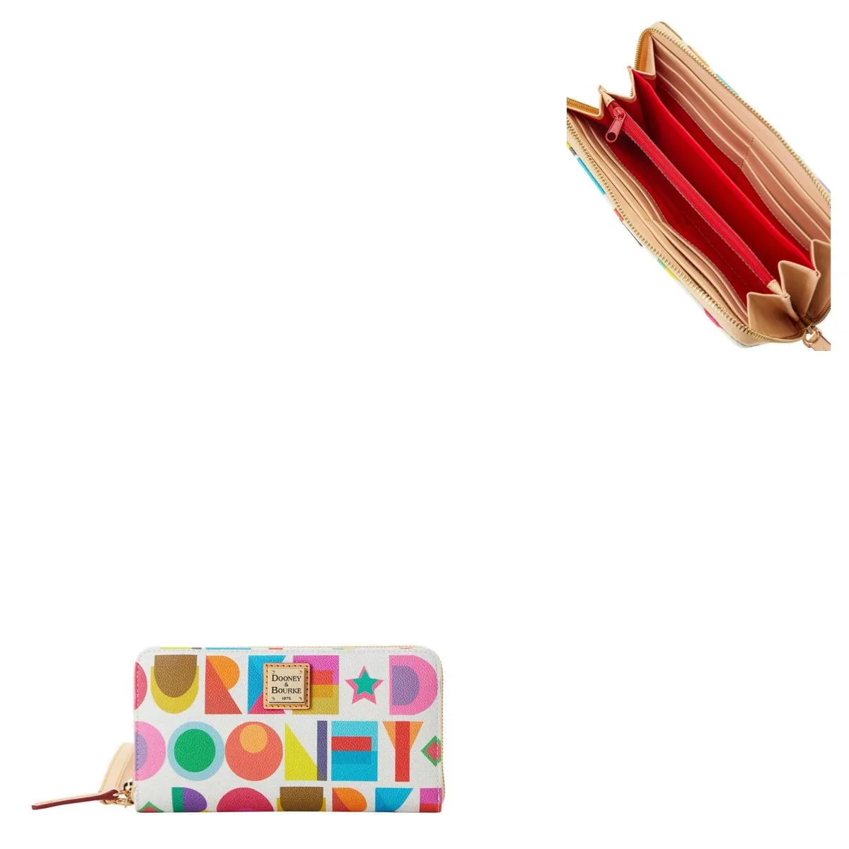Dooney & Bourke Art Deco Large Zip Around Wristlet