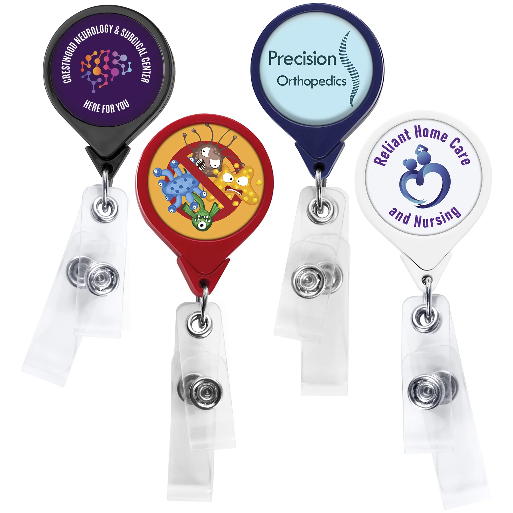 Anti-Microbial Round 2 Strap Retractable Badge Reel