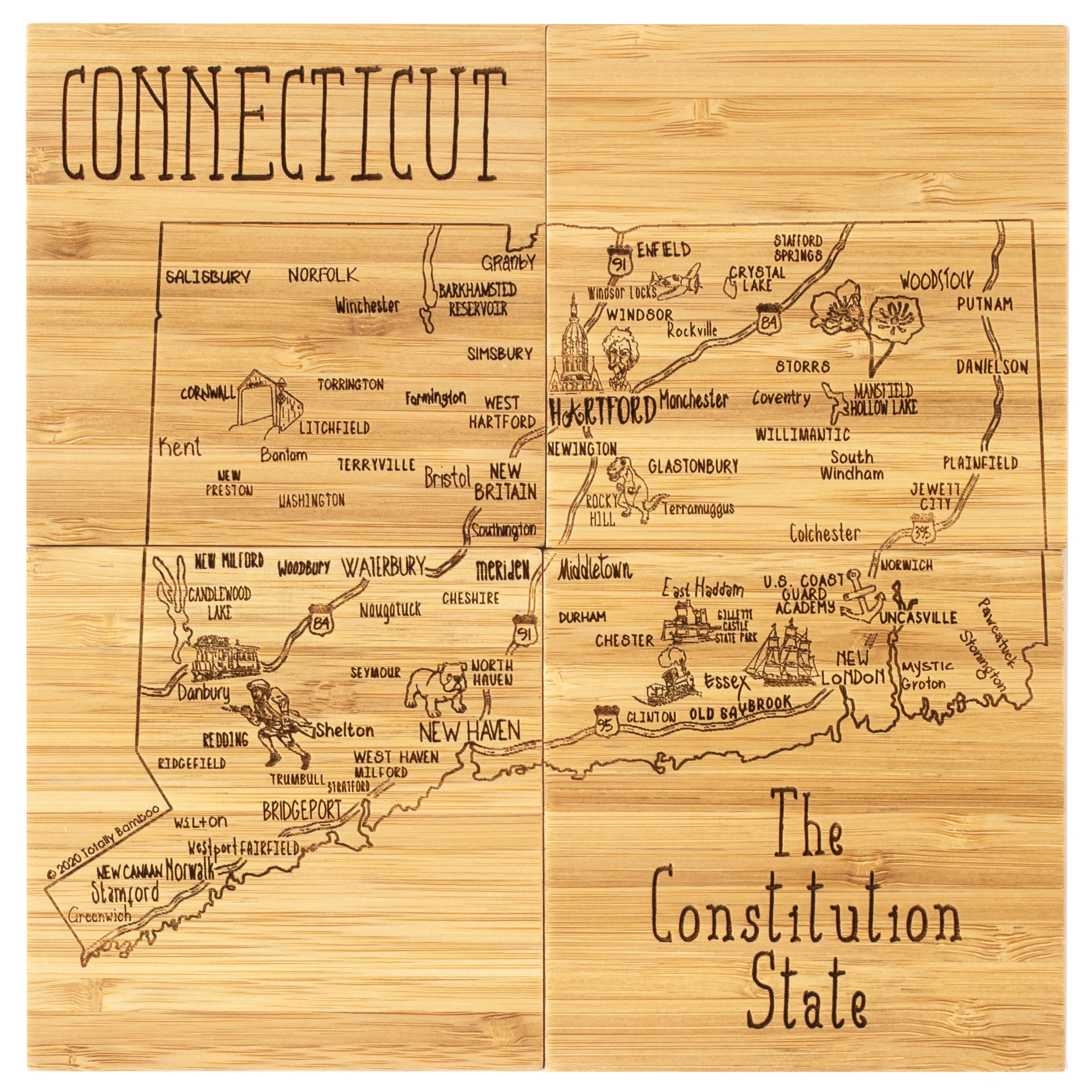 Connecticut Puzzle Coaster Set view 2