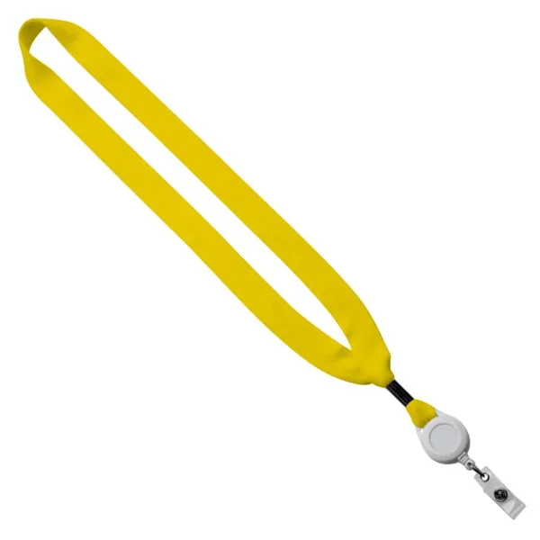 3/4" Cotton Lanyard with Metal Crimp & Retractable Badge Reel view 3