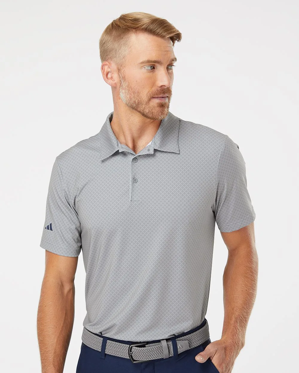 Adidas® Diamond Dot Print Polo Shirt view 2