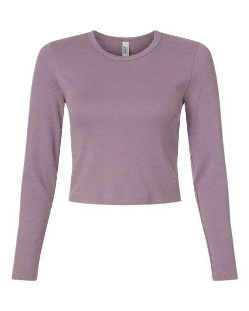 American Apparel® Women's Baby Rib Long Sleeve Cropped T-Shirt view 4