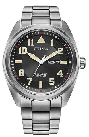 Citizen® Men's Garrison Eco-Drive® Super Titanium™ Bracelet Watch w/Black Dial