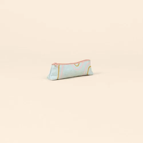 Beach Wash Denim White/Peach Pink Logo Angle