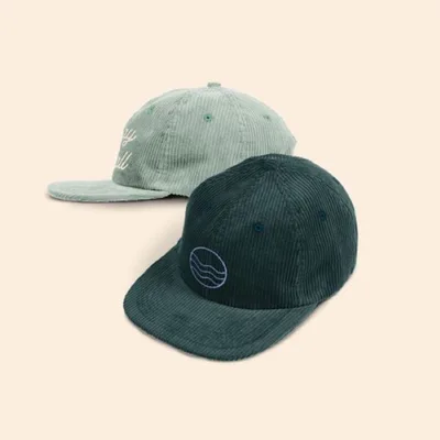 6-Panel Hat - Flat Brim - Unstructured - Corduroy