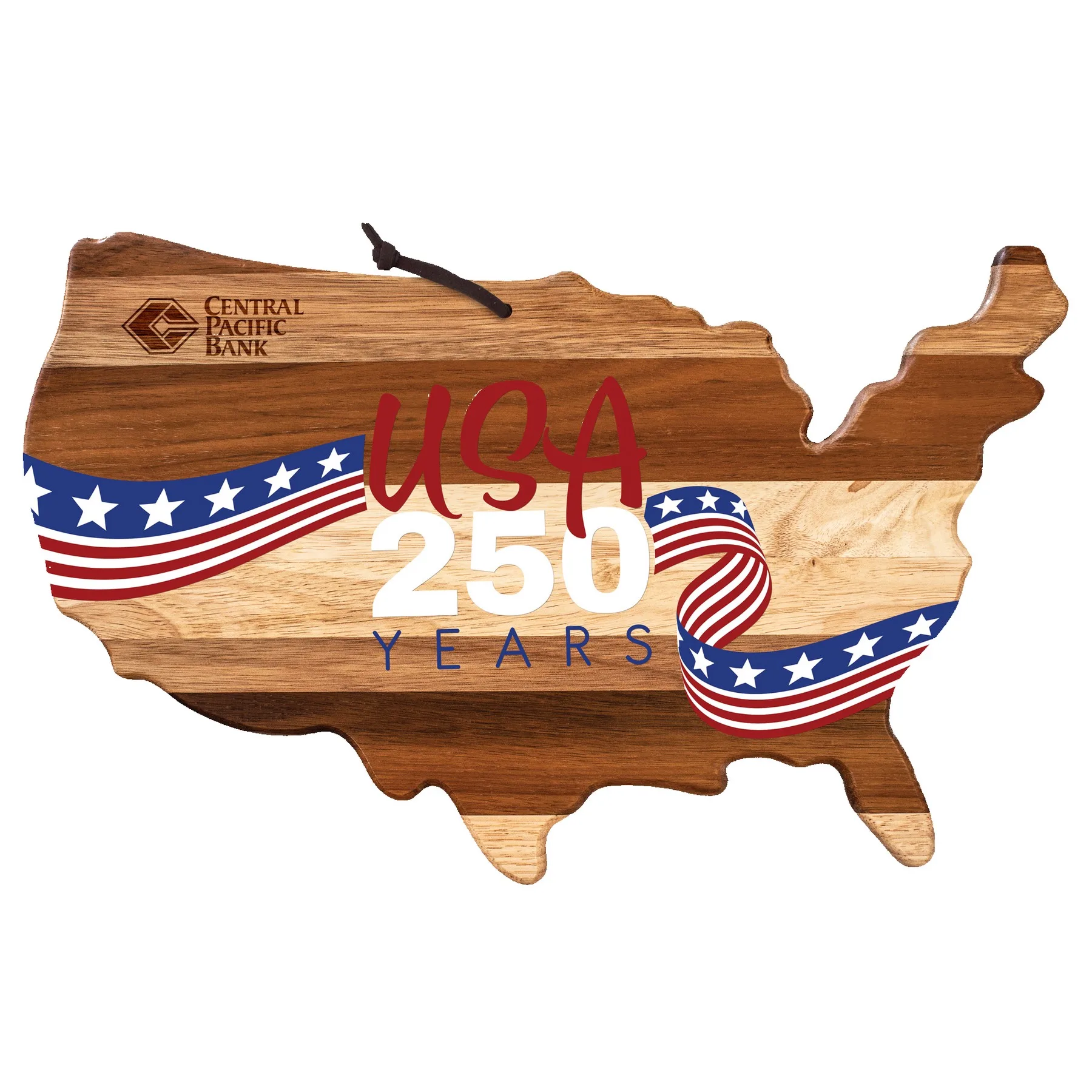 Limited Edition Rock & Branch® Shiplap Series USA 250 Years Shaped Wood Serving & Cutting Board UV