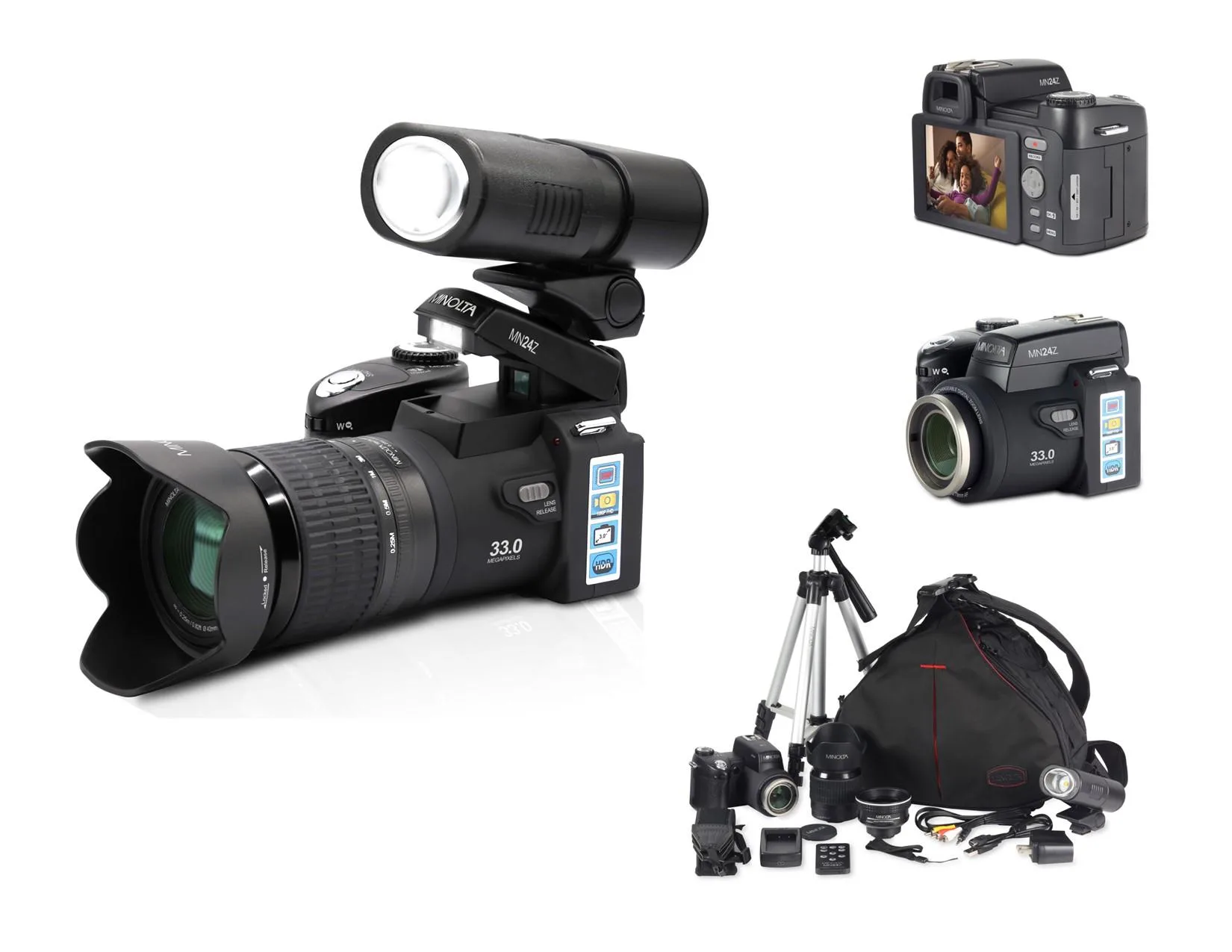 Minolta 33Mp 1080P Fhd Digital Camera W/16-24X Lens