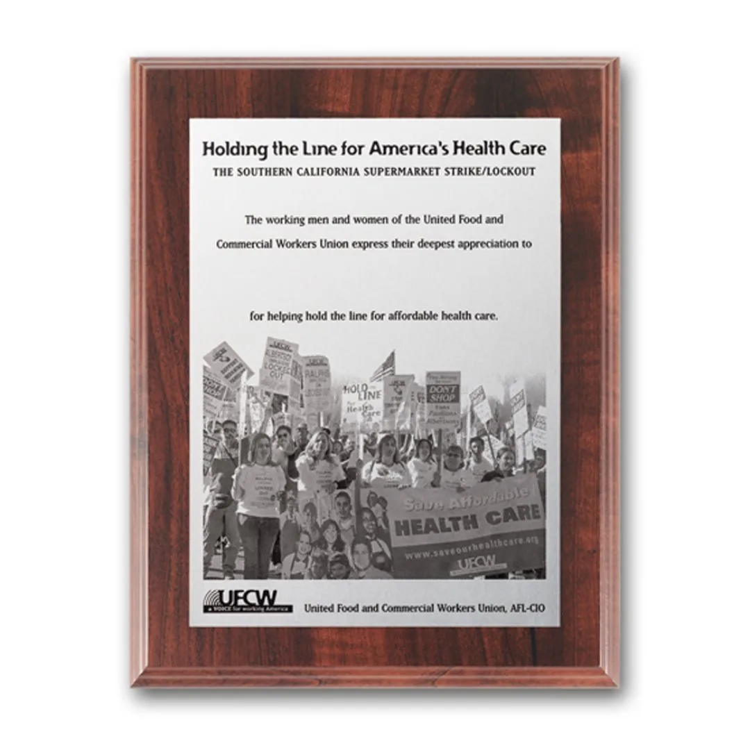 Metal Photo Plaq - Walnut Finish