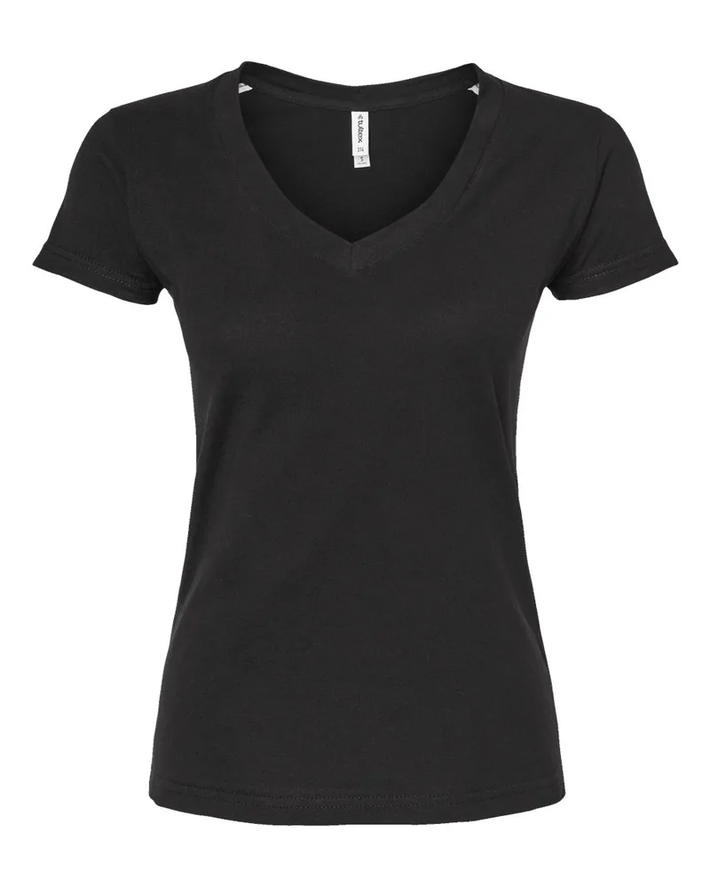 Tultex® Women's Fine Jersey V-Neck Short Sleeve T-Shirt view 4