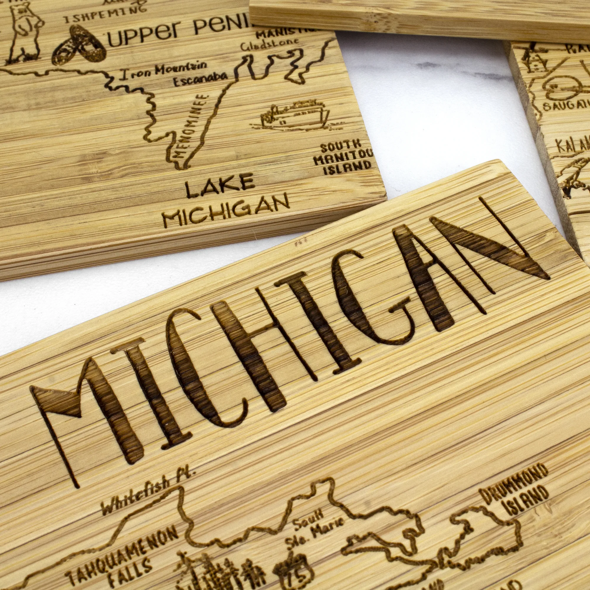Michigan Puzzle Coaster Set view 3
