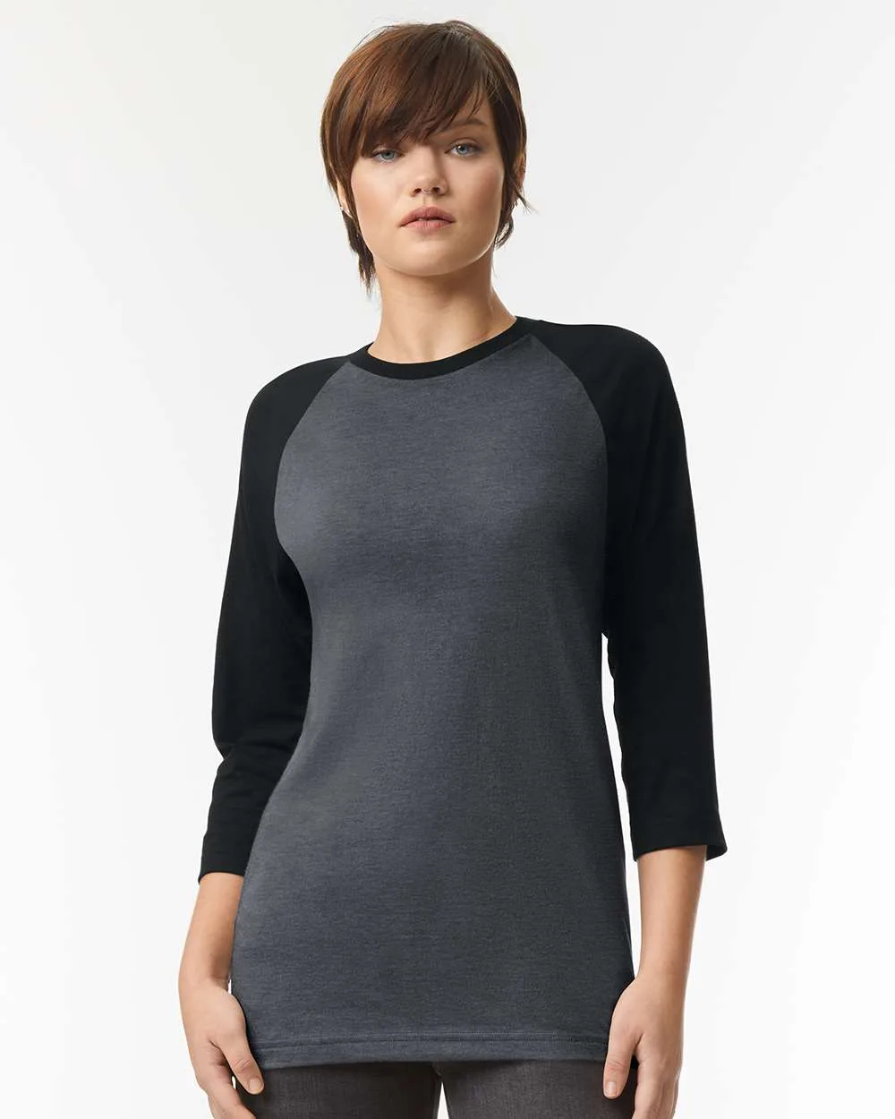 American Apparel® Unisex CVC Raglan Tee Shirt view 4