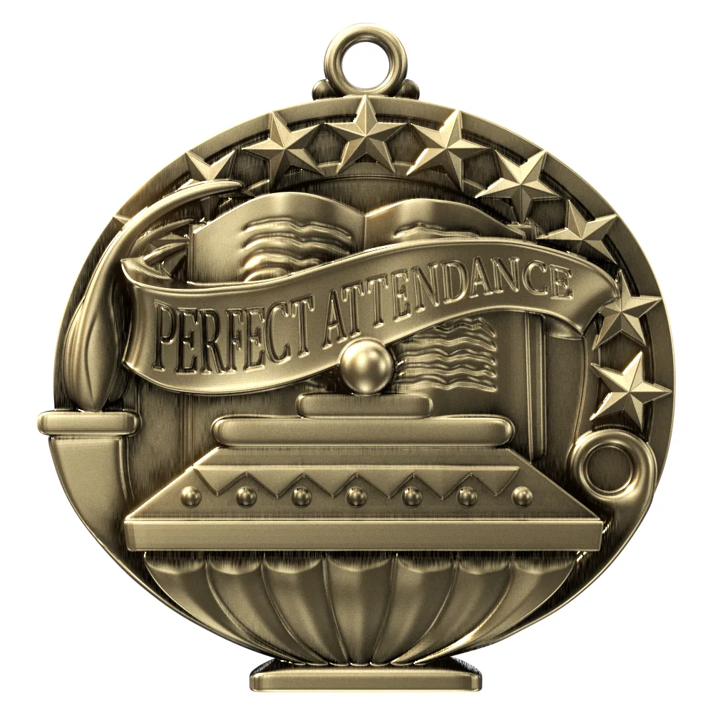 Perfect Attendance Academic Performance Medallion