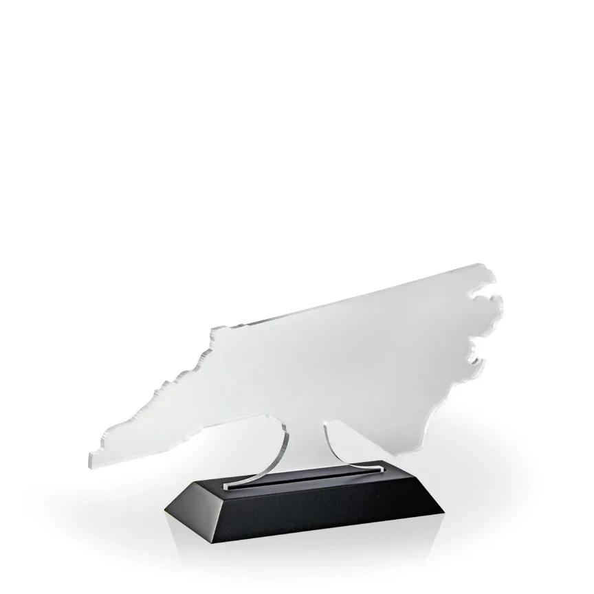 North Carolina Award with Black Wood Base - Engraved view 2