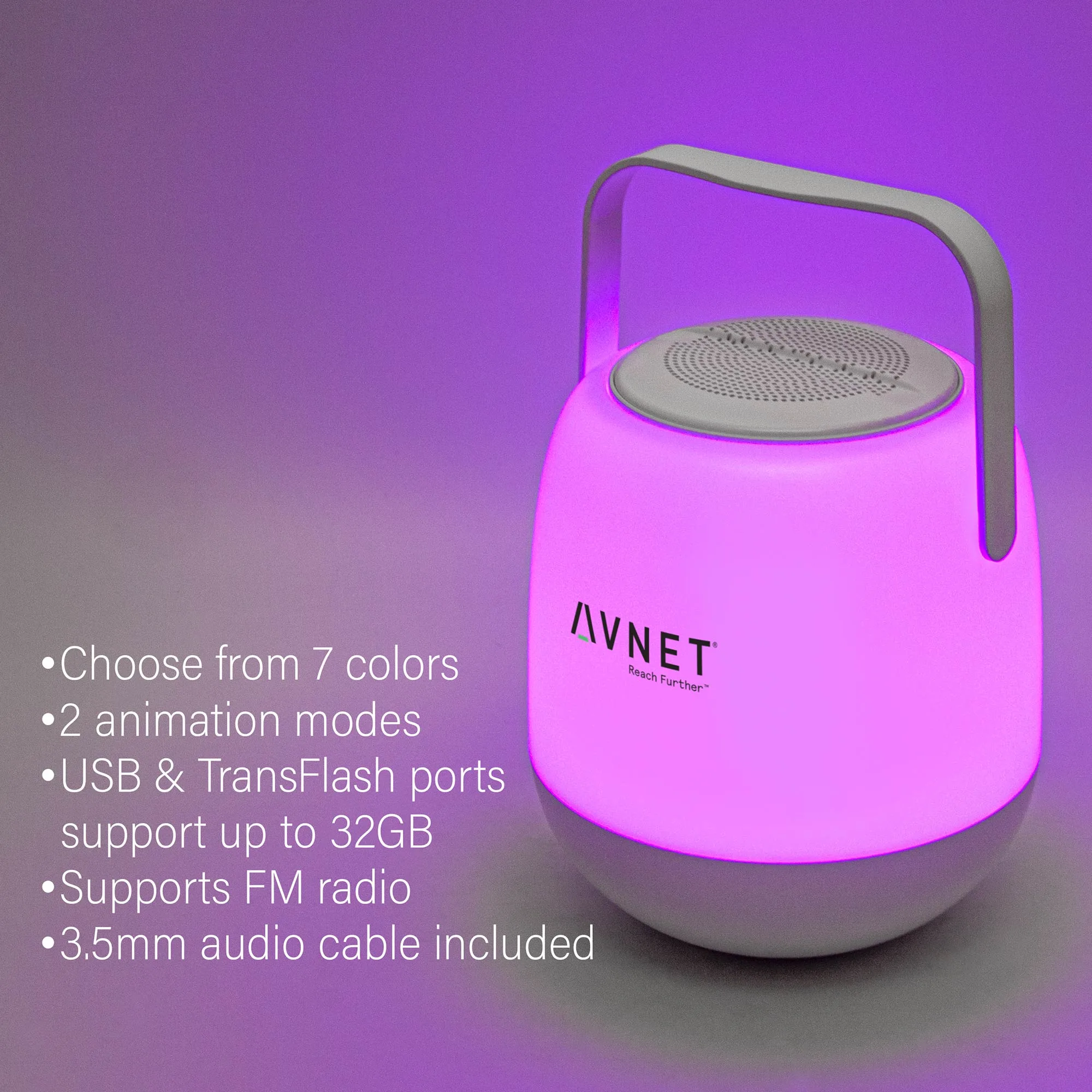 10-Watt Bluetooth Light-Up Speaker With Carrying Handle view 4