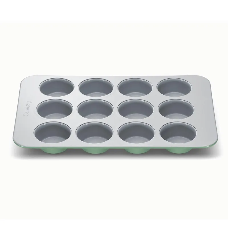 Caraway 12 Cup Nonstick Ceramic Muffin Pan - Sage