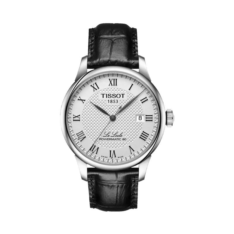 Tissot Le Locle Black Alligator Leather Strap Watch