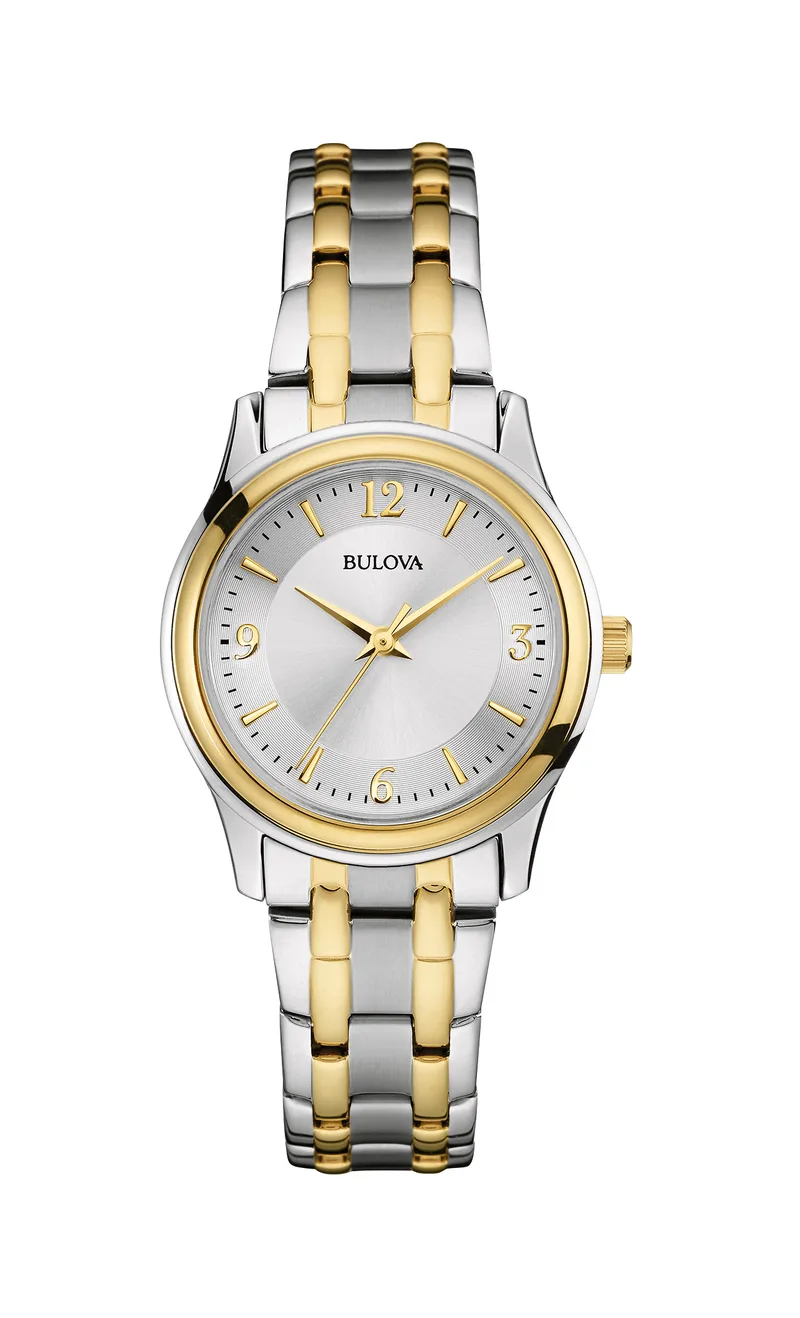 Bulova Watches Corporate Collection Ladies' Two-Tone Bracelet Watch w/Silver-Tone Dial