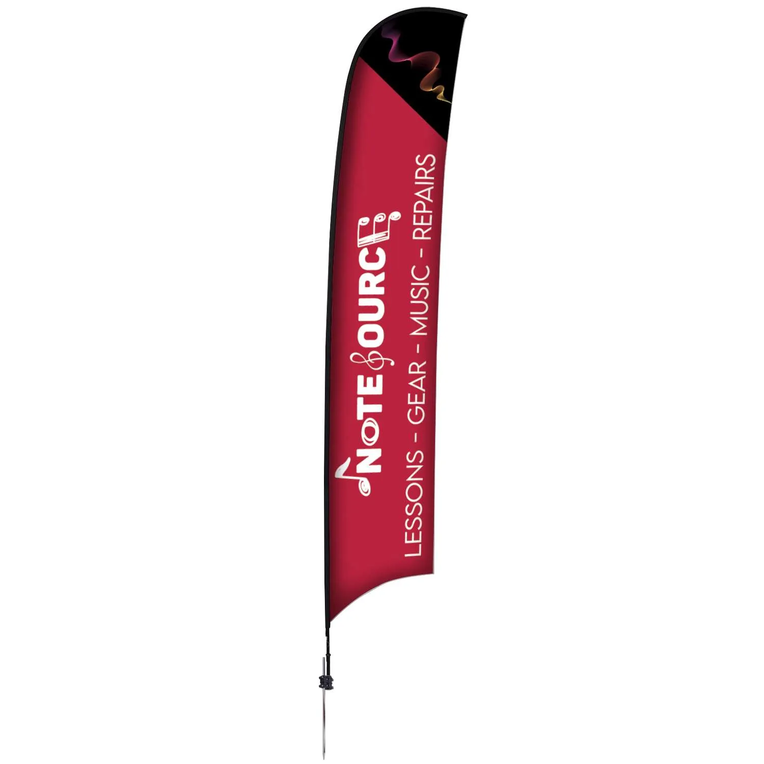17' Elite Razor Nylon Sail Sign Flag, 1-Sided, Ground Spike