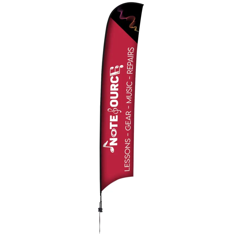 17' Elite Razor Nylon Sail Sign Flag, 1-Sided, Ground Spike