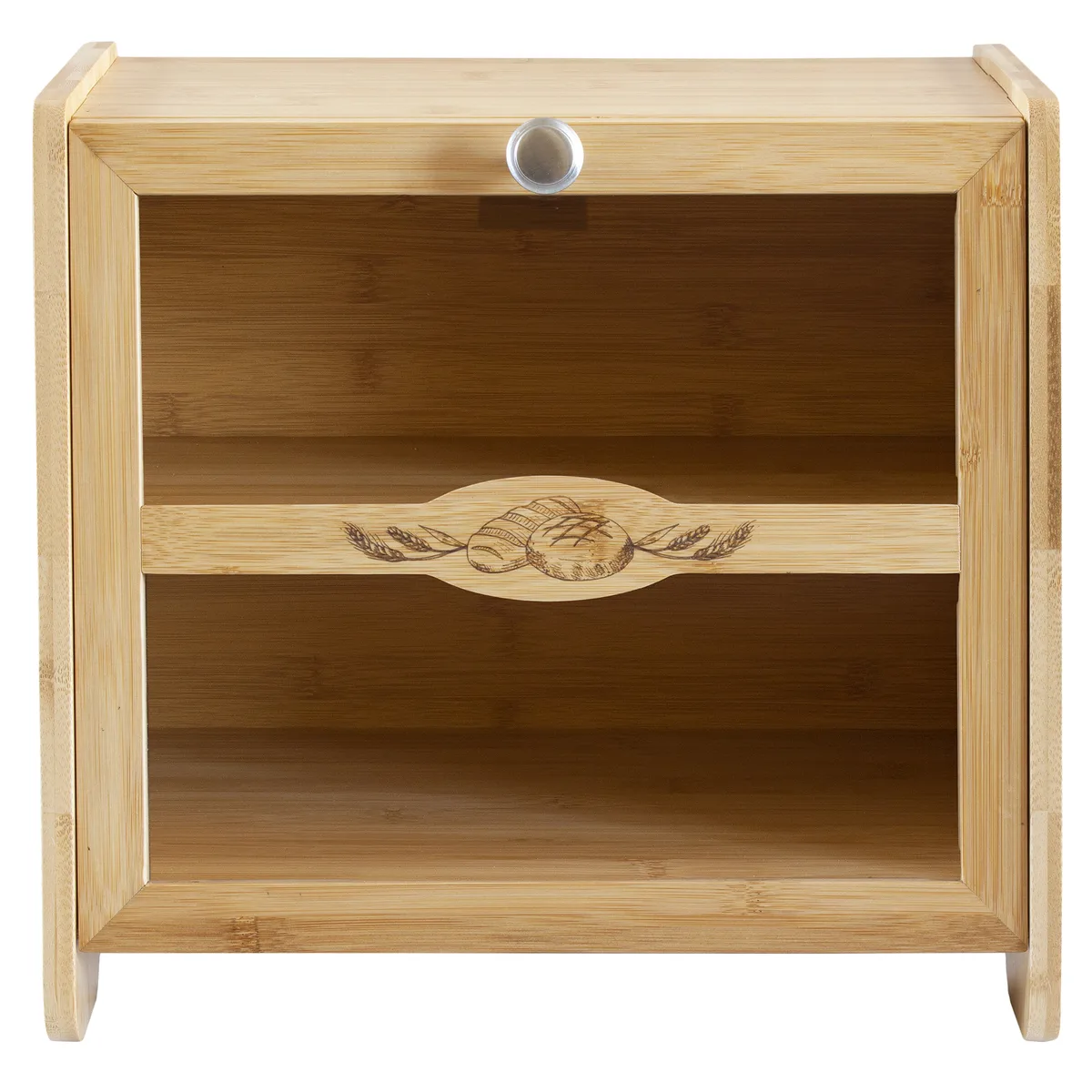 Farmhouse Double-Layer Bamboo Bread Box view 2