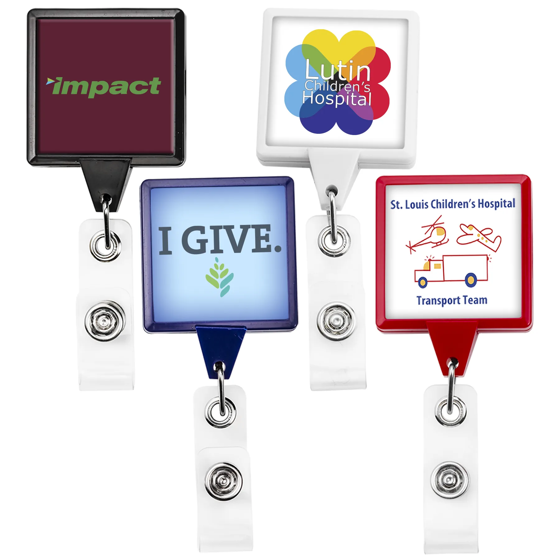 Magnet Back Jumbo Square Retractable Badge Reel