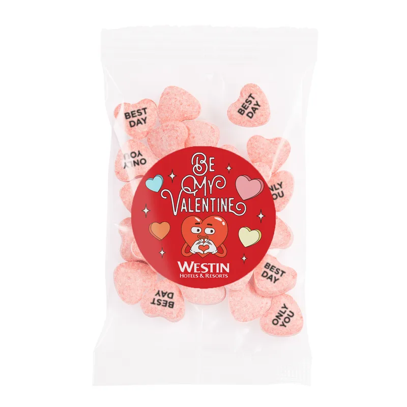 1 Oz. Goody Bags - Imprinted Conversation Hearts
