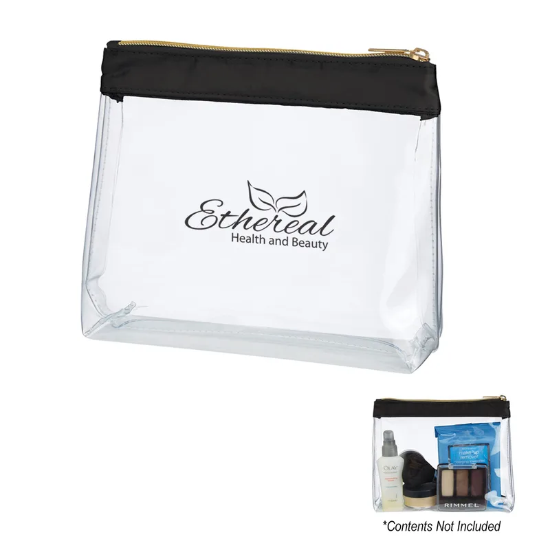 Sadie Satin Clear Cosmetic Bag view 2
