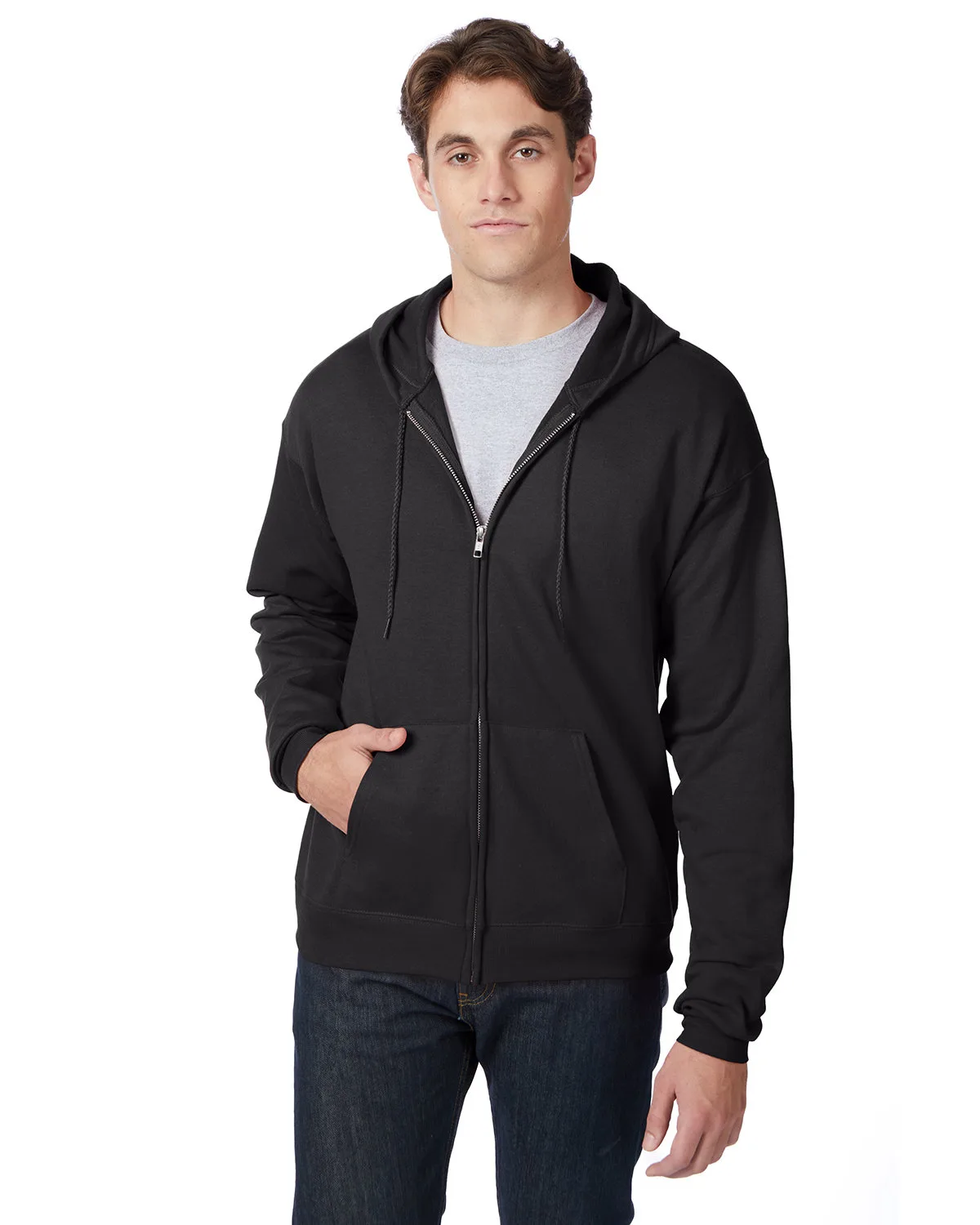 Hanes Printables Adult EcoSmart® Full-Zip Hooded Sweatshirt view 2