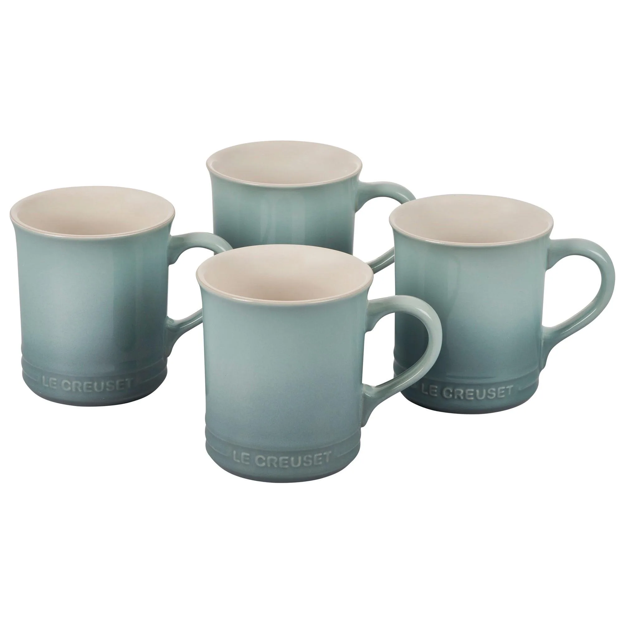 Le Creuset Set Of 4 Stoneware Mugs Sea Salt