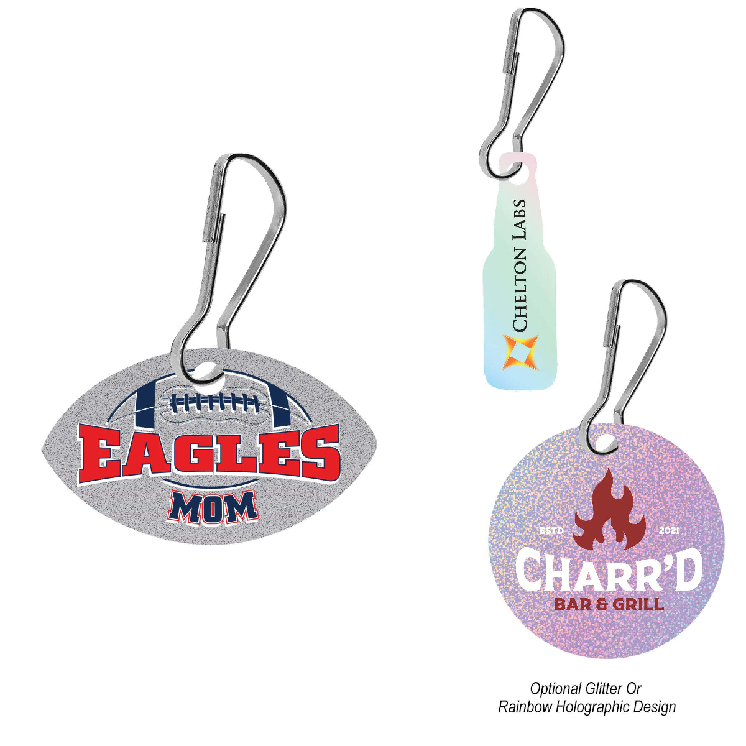 Acrylic Zipper Pull - Custom Shape 2" view 2
