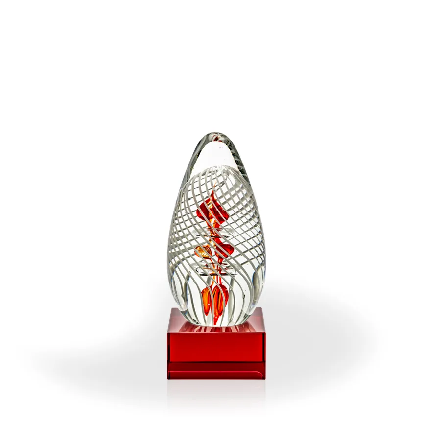 Ada Art Glass Award - Red Base view 2