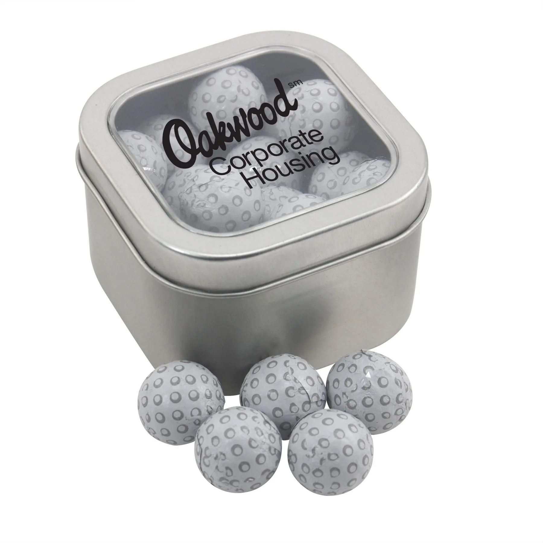 Window Tin w/Chocolate Golf Balls