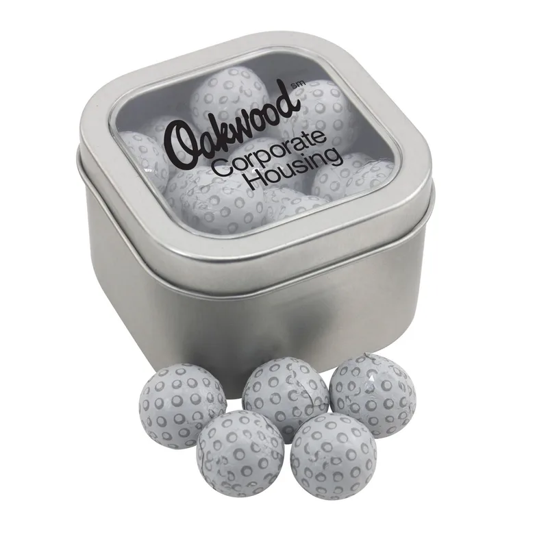 Window Tin w/Chocolate Golf Balls