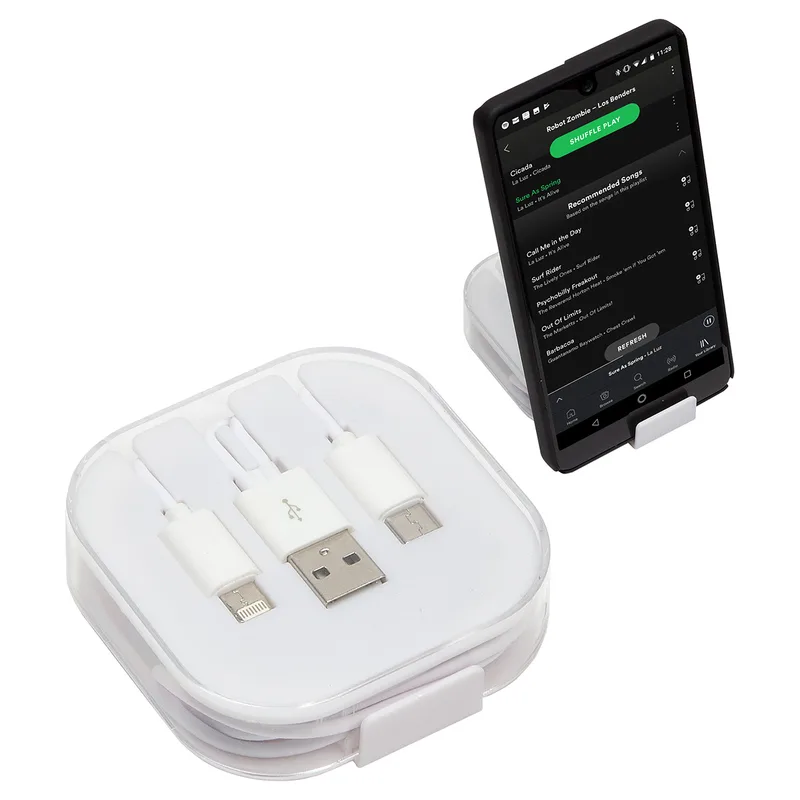 Trio 3-in-1 Charging Cable with Built-In Phone Stand view 2