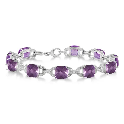 Jilco Inc Amethyst & Diamond Bracelet