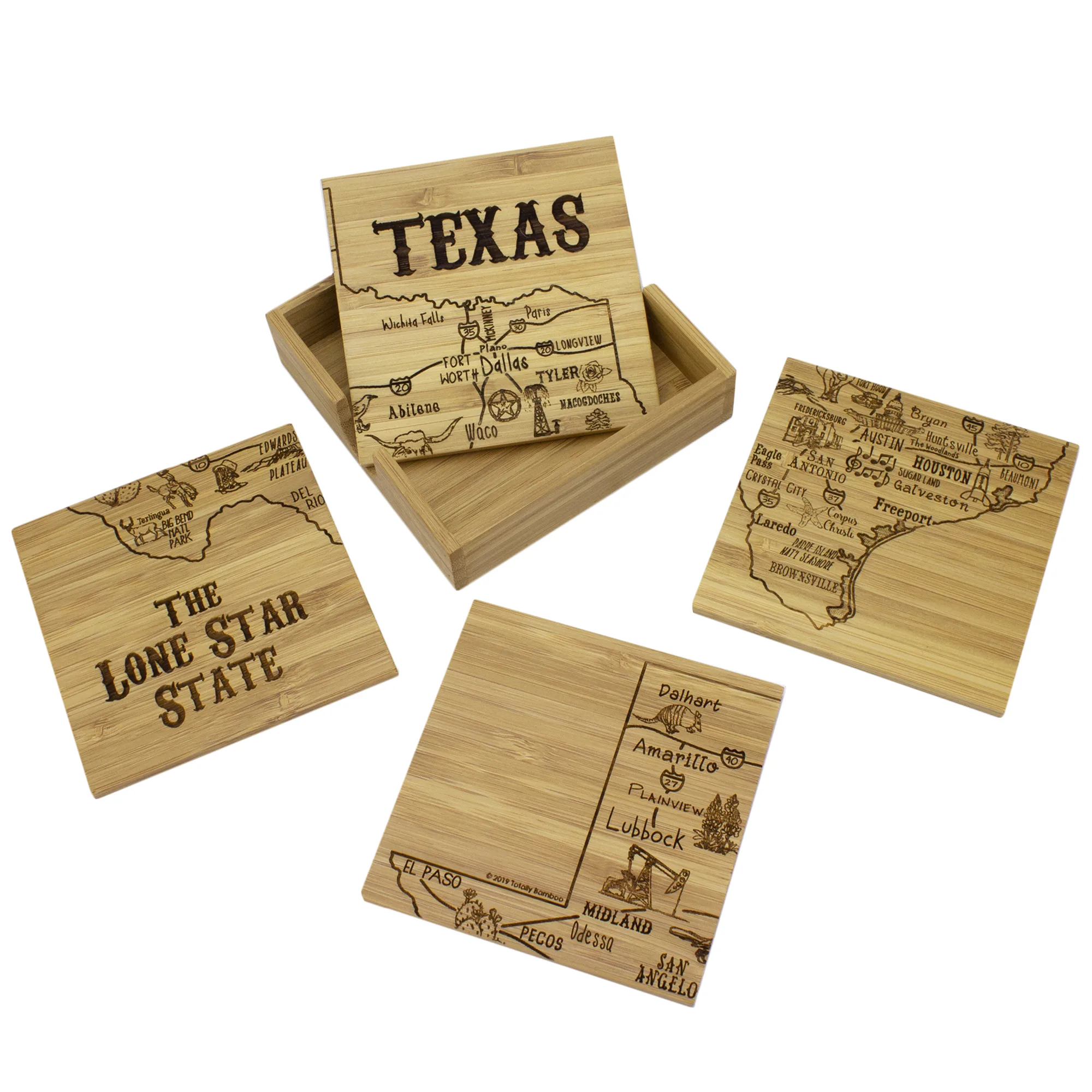 Texas Puzzle Coaster Set view 2